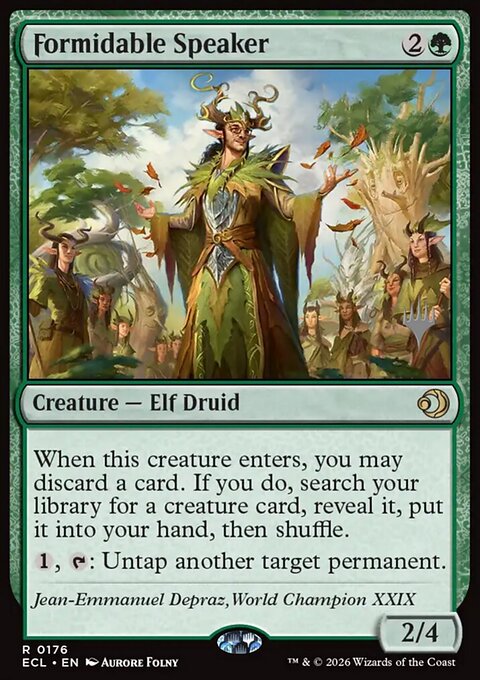 Formidable Speaker, Lorwyn Eclipsed Promos #176p, Magic: The Gathering card