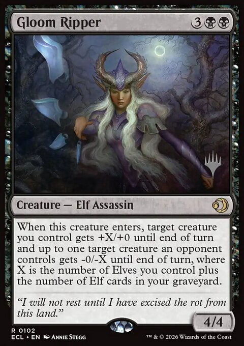 Gloom Ripper, Lorwyn Eclipsed Promos #102p, Magic: The Gathering card