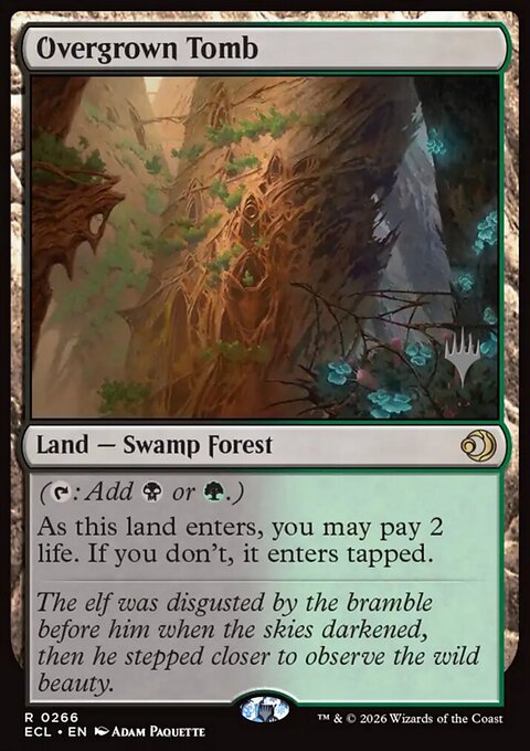 Overgrown Tomb, Lorwyn Eclipsed Promos #266p, Magic: The Gathering card