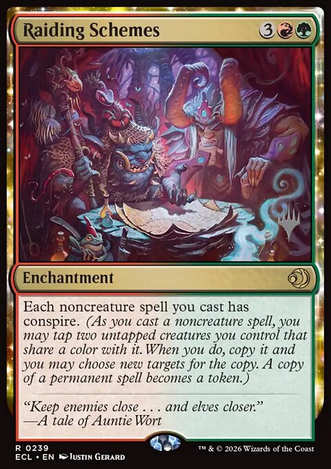 Raiding Schemes, Lorwyn Eclipsed Promos #239p, Magic: The Gathering card