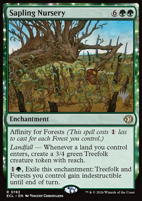 Sapling Nursery, Lorwyn Eclipsed Promos #192p, Magic: The Gathering card