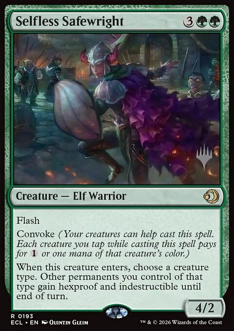 Selfless Safewright, Lorwyn Eclipsed Promos #193p, Magic: The Gathering card