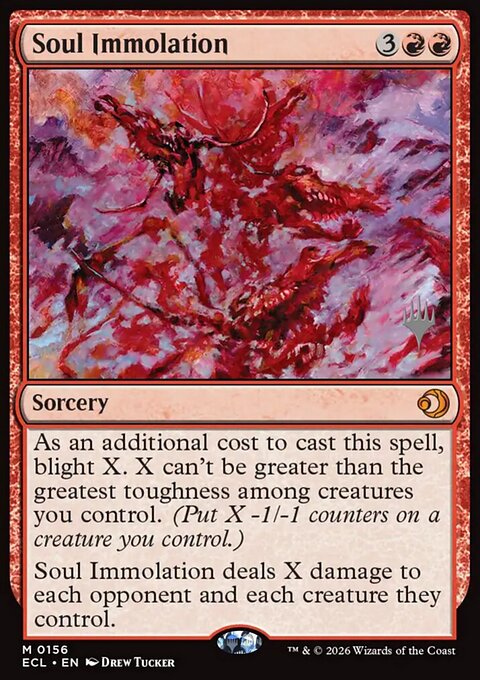 Soul Immolation, Lorwyn Eclipsed Promos #156p, Magic: The Gathering card