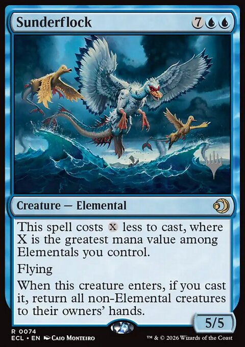 Sunderflock, Lorwyn Eclipsed Promos #74p, Magic: The Gathering card