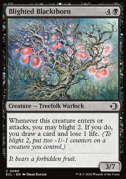 Blighted Blackthorn, Lorwyn Eclipsed #90, Magic: The Gathering card