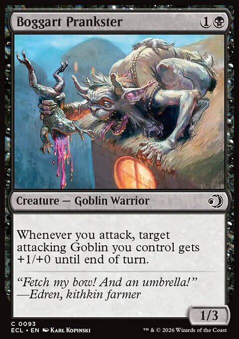 Boggart Prankster, Lorwyn Eclipsed #93, Magic: The Gathering card