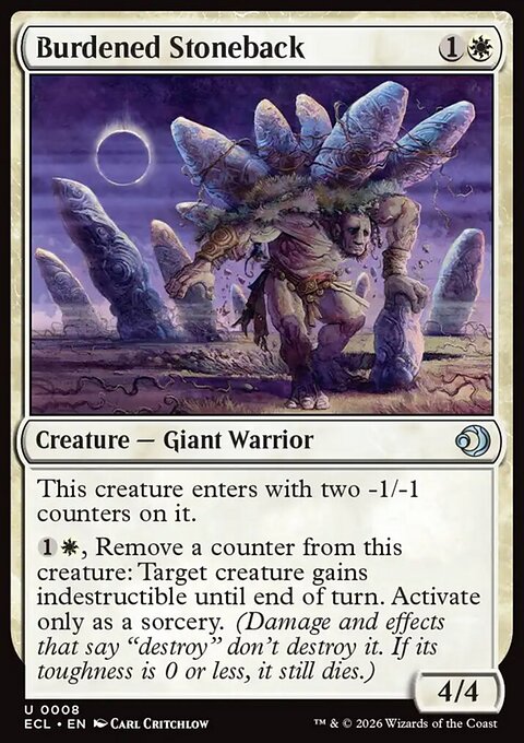 Burdened Stoneback, Lorwyn Eclipsed #8, Magic: The Gathering card
