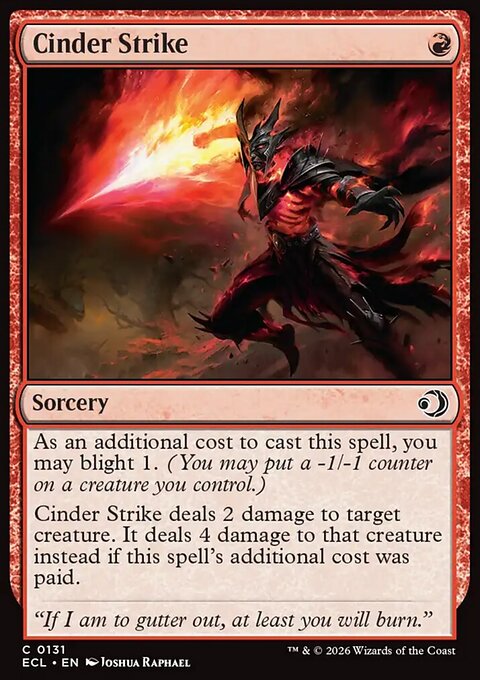 Cinder Strike, Lorwyn Eclipsed #131, Magic: The Gathering card