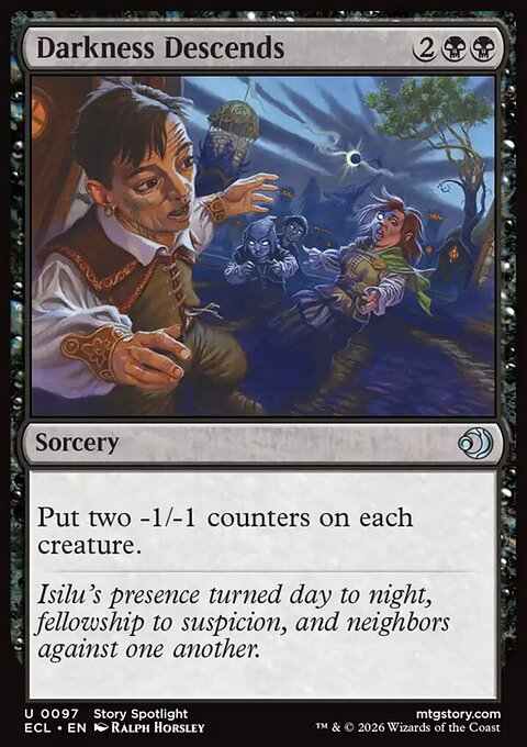 Darkness Descends, Lorwyn Eclipsed #97, Magic: The Gathering card