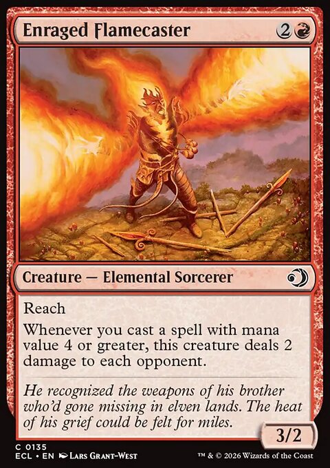 Enraged Flamecaster, Lorwyn Eclipsed #135, Magic: The Gathering card