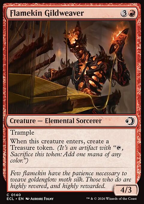 Flamekin Gildweaver, Lorwyn Eclipsed #140, Magic: The Gathering card