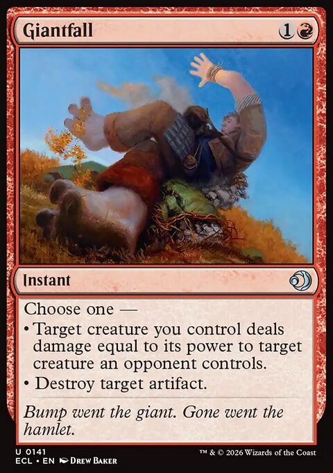 Giantfall, Lorwyn Eclipsed #141, Magic: The Gathering card