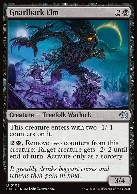 Gnarlbark Elm, Lorwyn Eclipsed #103, Magic: The Gathering card