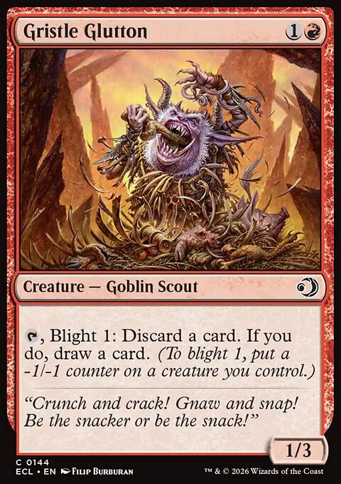 Gristle Glutton, Lorwyn Eclipsed #144, Magic: The Gathering card