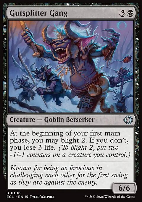 Gutsplitter Gang, Lorwyn Eclipsed #106, Magic: The Gathering card