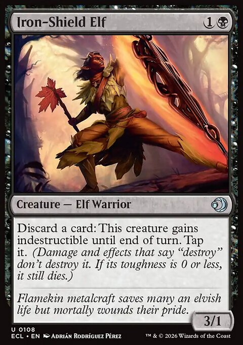 Iron-Shield Elf, Lorwyn Eclipsed #108, Magic: The Gathering card