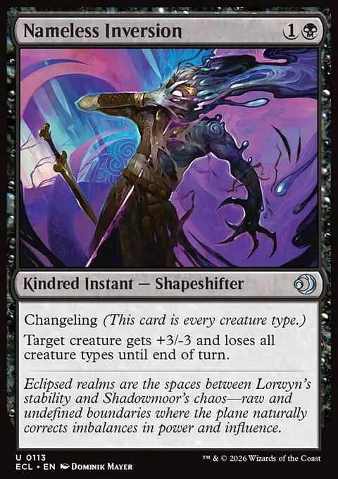 Nameless Inversion, Lorwyn Eclipsed #113, Magic: The Gathering card