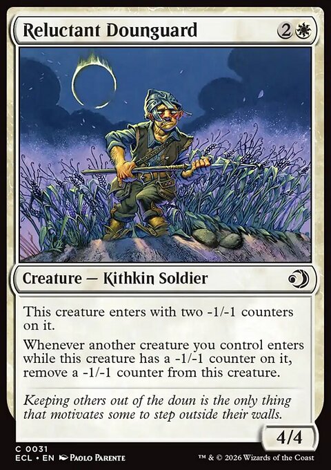Reluctant Dounguard, Lorwyn Eclipsed #31, Magic: The Gathering card