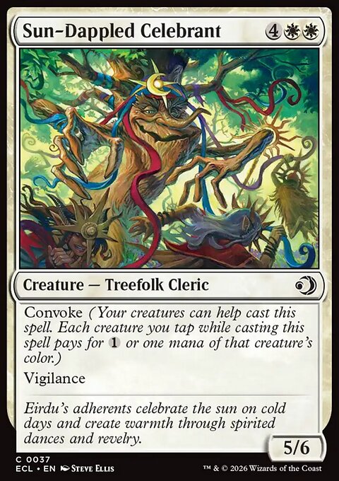 Sun-Dappled Celebrant, Lorwyn Eclipsed #37, Magic: The Gathering card