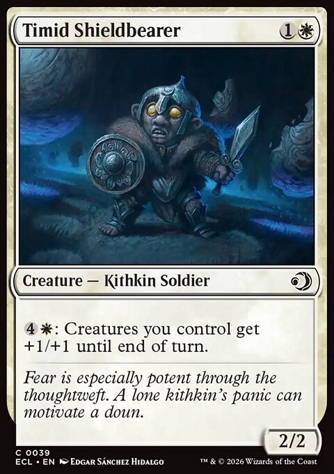 Timid Shieldbearer, Lorwyn Eclipsed #39, Magic: The Gathering card