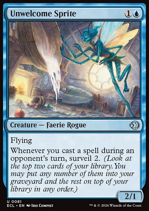 Unwelcome Sprite, Lorwyn Eclipsed #81, Magic: The Gathering card