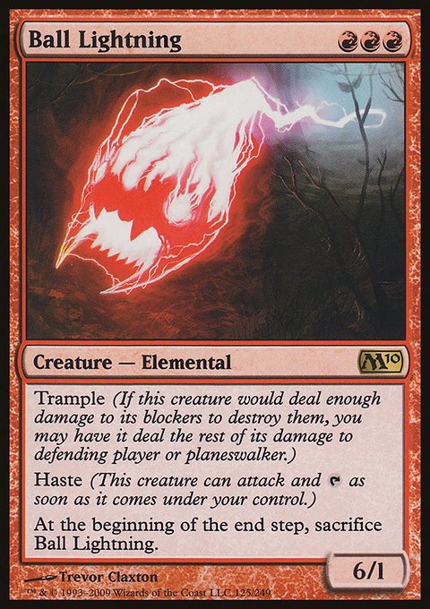 Ball Lightning, Magic 2010 #125, Magic: The Gathering card