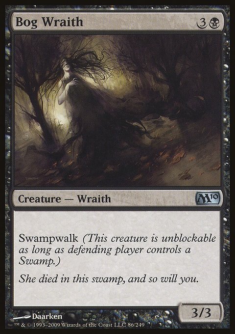 Bog Wraith, Magic 2010 #86, Magic: The Gathering card