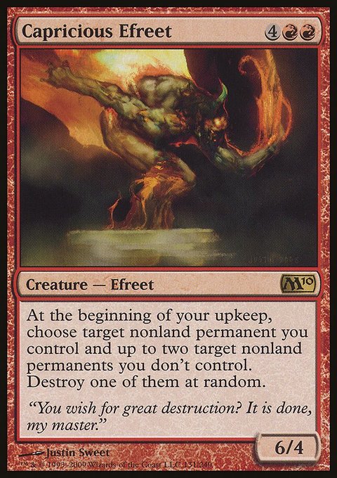 Capricious Efreet, Magic 2010 #131, Magic: The Gathering card