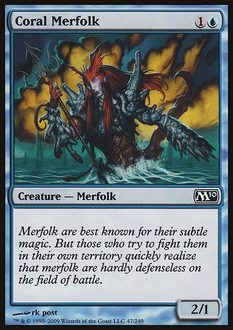 Coral Merfolk, Magic 2010 #47, Magic: The Gathering card