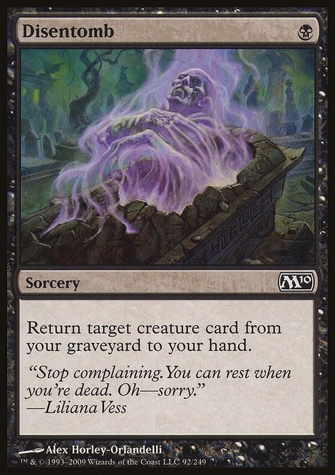 Disentomb, Magic 2010 #92, Magic: The Gathering card