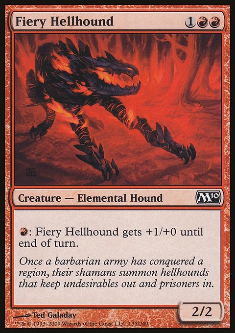Fiery Hellhound, Magic 2010 #135, Magic: The Gathering card