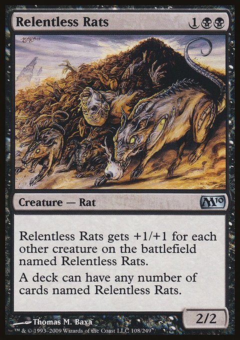 Relentless Rats, Magic 2010 #108, Magic: The Gathering card