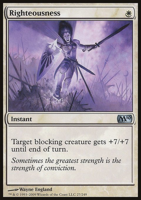 Righteousness, Magic 2010 #27, Magic: The Gathering card