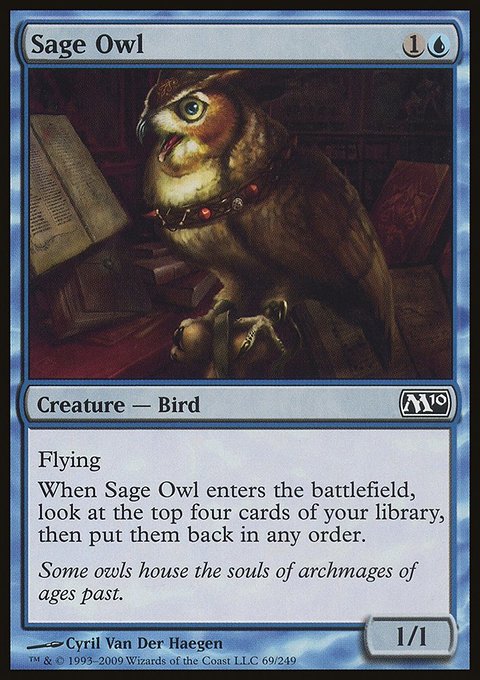 Sage Owl, Magic 2010 #69, Magic: The Gathering card