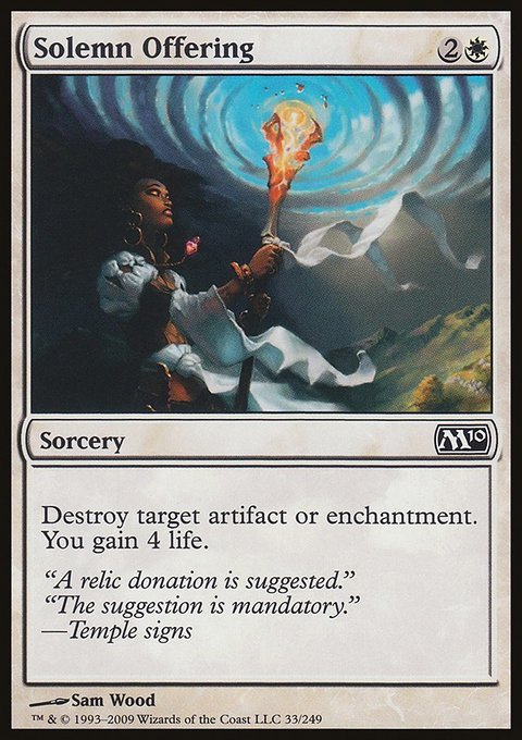 Solemn Offering, Magic 2010 #33, Magic: The Gathering card