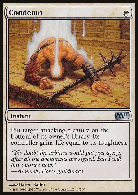 Condemn, Magic 2011 #11, Magic: The Gathering card