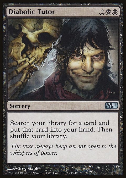 Diabolic Tutor, Magic 2011 #93, Magic: The Gathering card