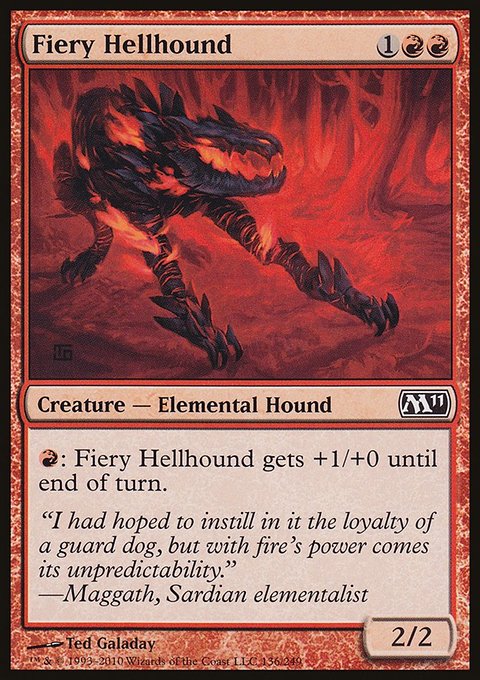 Fiery Hellhound, Magic 2011 #136, Magic: The Gathering card