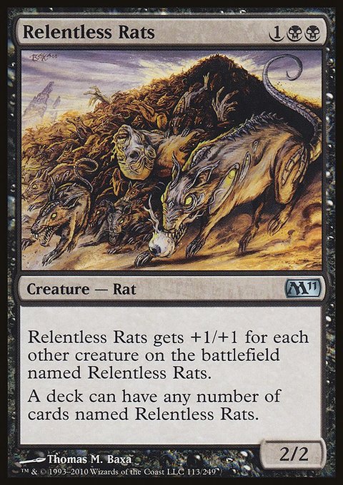 Relentless Rats, Magic 2011 #113, Magic: The Gathering card