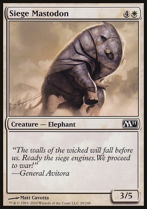 Siege Mastodon, Magic 2011 #29, Magic: The Gathering card