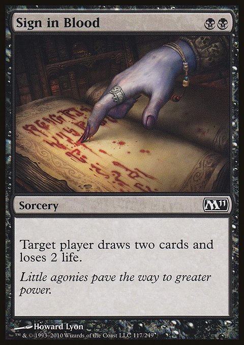 Sign in Blood, Magic 2011 #117, Magic: The Gathering card