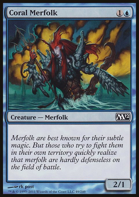 Coral Merfolk, Magic 2012 #49, Magic: The Gathering card