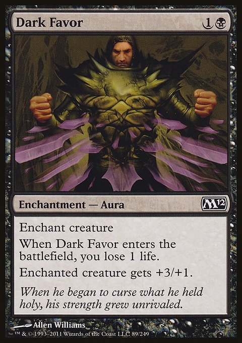 Dark Favor, Magic 2012 #89, Magic: The Gathering card