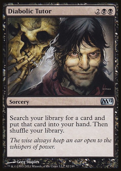 Diabolic Tutor, Magic 2012 #92, Magic: The Gathering card