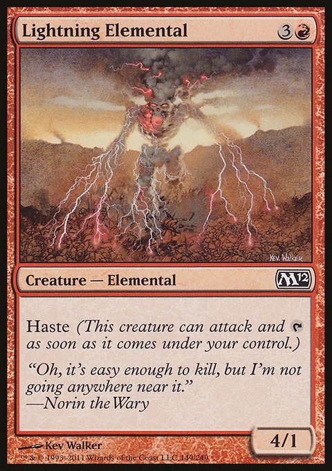 Lightning Elemental, Magic 2012 #149, Magic: The Gathering card