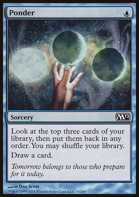 Ponder, Magic 2012 #73, Magic: The Gathering card