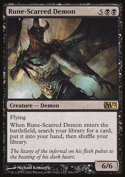Rune-Scarred Demon, Magic 2012 #106, Magic: The Gathering card