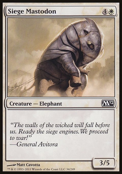 Siege Mastodon, Magic 2012 #34, Magic: The Gathering card