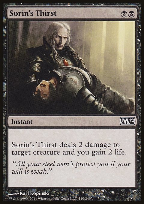 Sorin's Thirst, Magic 2012 #110, Magic: The Gathering card