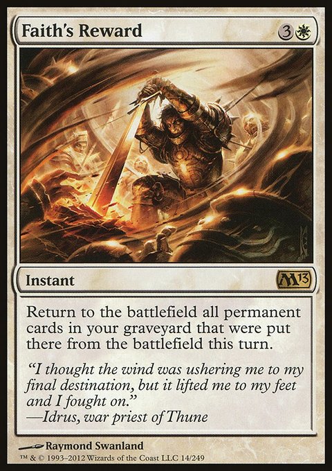 Faith's Reward, Magic 2013 #14, Magic: The Gathering card